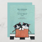 Chats dans un emballage | Nouveau Faire-part résid (Devant / Derrière)