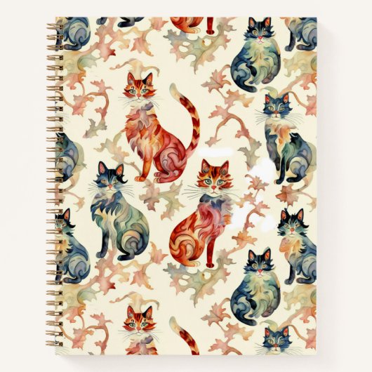 Chats dans un journal chinois Motif aquarelle (Devant)