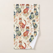 Chats dans un Motif d'aquarelle chinois (Serviette à main)