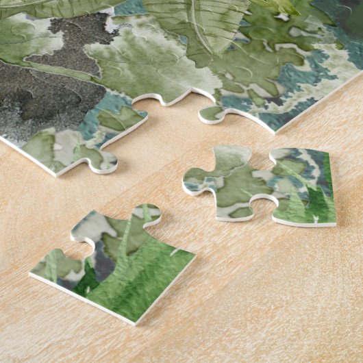 Chats dans un puzzle de jungle (Côté)