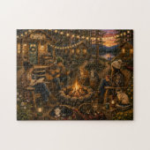 Chats de cabane confortable Puzzle en bois de styl (Horizontal)