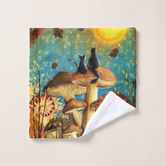 Chats de champignons (Gant de toilette)