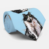 Chats de chat Tuxedo Cravate noir blanc rayé (Roulé)