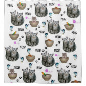 Chats de chaton pour rideau de douche (Devant)
