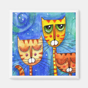 Chats de couleur - aimant