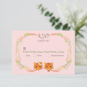 Chats de Forêt Whimsical (Blush) Mariage RSVP (Debout devant)