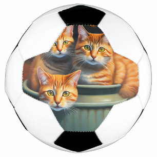 Chats De Gingembre Dans Un Porte-Plantes, Soccerba