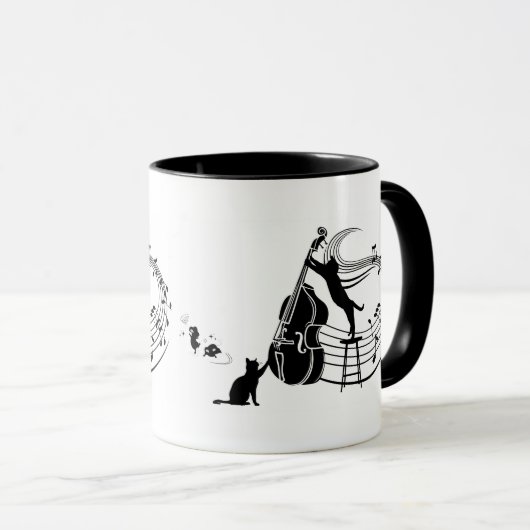 Chats de jazz | Double basse | Café Mug (Devant droit)