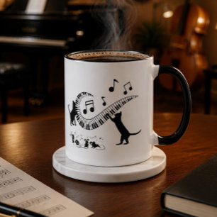 Chats de jazz   Piano   Café Mug