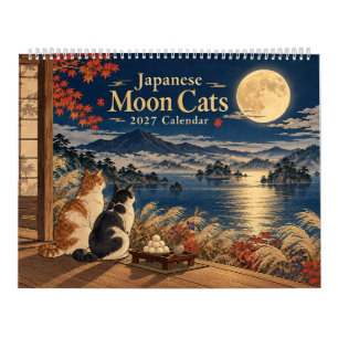 Chats de Lune Japonais Calendrier 2027 Ukiyo-e V