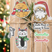 Chats de Noël amusants Sticker en vinyle sur mesur