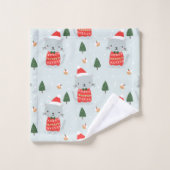 Chats de Noël mignons (Gant de toilette)