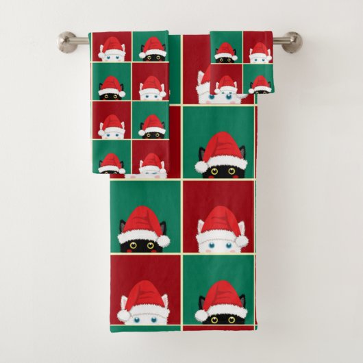 Chats De Noël Noir Et Blanc (En situation)