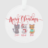 Chats de Noël ornement personnalisé (devant)