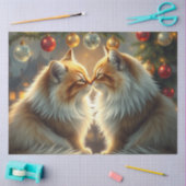 Chats de Noël s'embrassant Papier de soie (Artisanat)