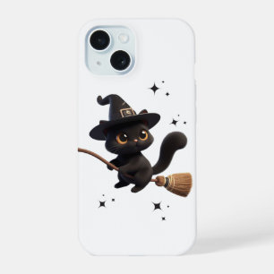 Chats de sorcière noirs d'Halloween montant un bal