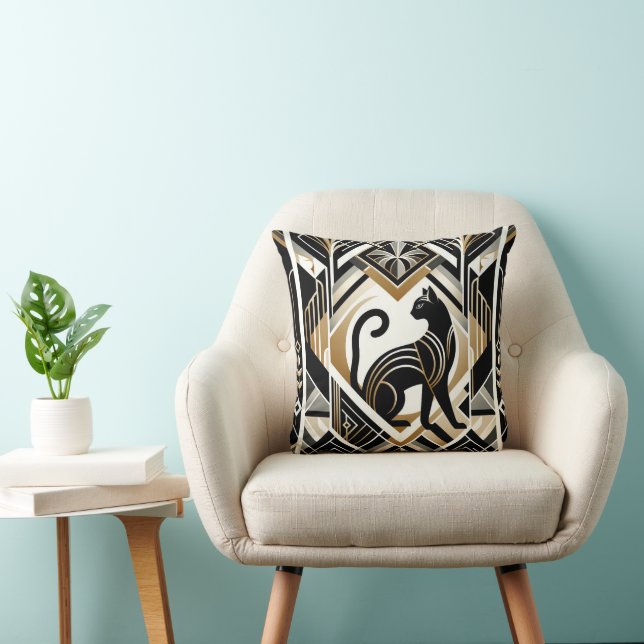 Chats de style art déco mignonette oreiller (Chaise)
