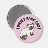 Chats de Sunset Park | Aimant | Chat Almond Rescue (Recto/Verso)