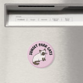 Chats de Sunset Park | Aimant | Chat Almond Rescue (In Situ (Lave-vaisselle))