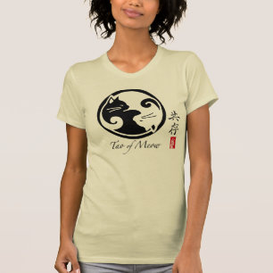 Chats de Yin Yang   Tao du T-shirt organique de