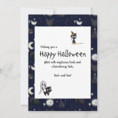 Chats d'Halloween dans la carte postale de nuit (Dos)