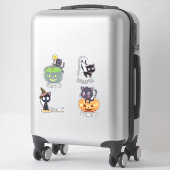 Chats d'Halloween stickers vinyle taillé sur mesur (Sur valise)