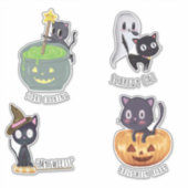 Chats d'Halloween stickers vinyle taillé sur mesur (Devant)