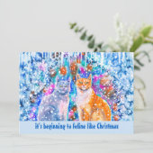 Chats d'hiver Funny Pun de Noël Carte (Debout devant)