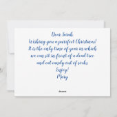 Chats d'hiver Funny Pun de Noël Carte (Dos)