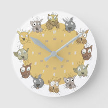 Chats Doodle Horloge murale