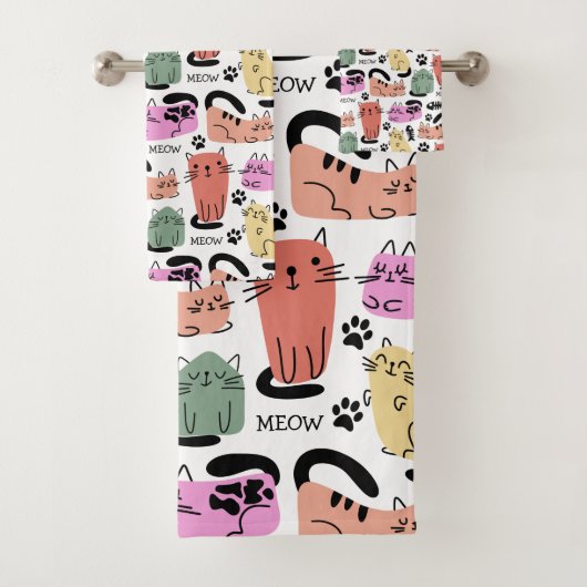 Chats Doodle Mignons Et Empreintes De Pattes (En situation)