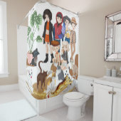 Chats Douche rideau (En situation)