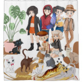 Chats Douche rideau (Devant)