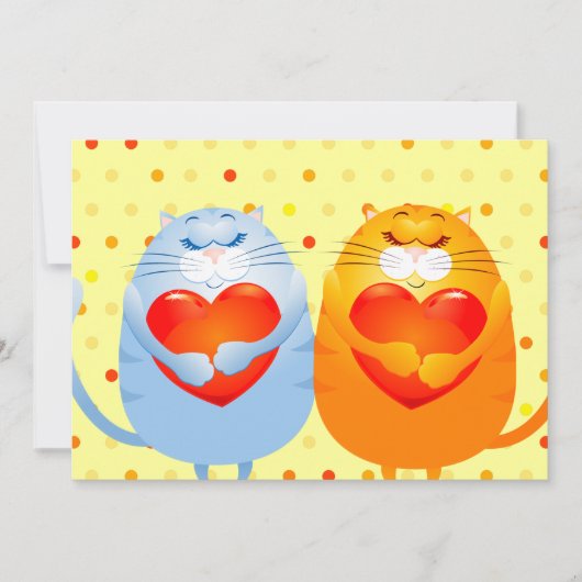 Chats doux en amour, invitation (Devant)