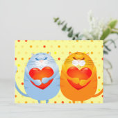 Chats doux en amour, invitation (Debout devant)