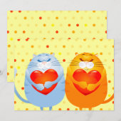 Chats doux en amour, invitation (Devant / Derrière)