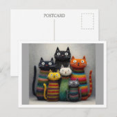 Chats drôles. Carte postale (Devant / Derrière)