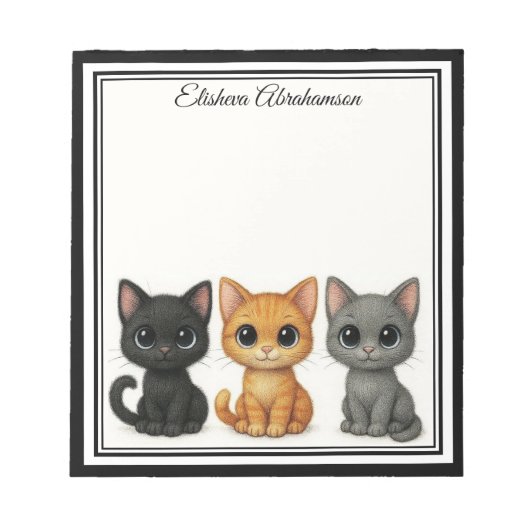 Chats drôles qui regardent par-dessus un bloc-note (Devant)