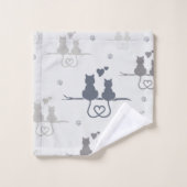 Chats en amour Animaux modernes Silhouette Motif (Gant de toilette)