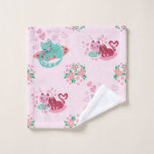 Chats en Amour Cute Animaux Serviettes (Gant de toilette)