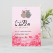 Chats en amour Faire-part de mariage (Debout devant)