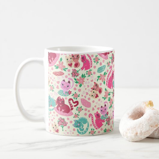 Chats en amour Mug (Avec donut)