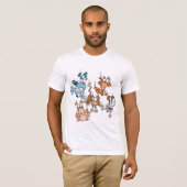 Chats en baisse et T-shirt des hommes de chiens (Devant entier)