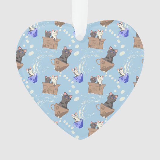 Chats en boîte et gouttes de lait sur bleu (devant)