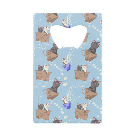 Chats en boîte et gouttes de lait sur bleu (Devant)