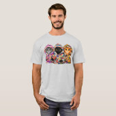 Chats en capuches de courte quilt recyclée TShirt (Devant entier)