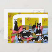 Chats en carte postale de lit (Devant / Derrière)