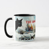 Chats en hiver Wonderland Mug magique (Gauche)