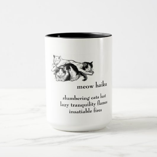 Chats en lambeaux : Haiku - Mug de boisson (Centre)