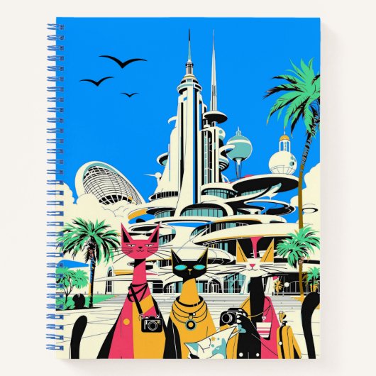 Chats en vacances Visitez le futur Journal (Devant)